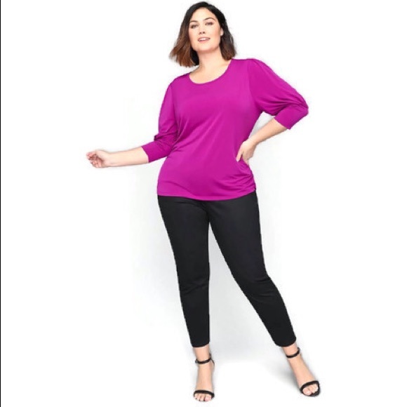 Lane Bryant Ruched Blouson-Sleeve Top 18/20 3X NWT